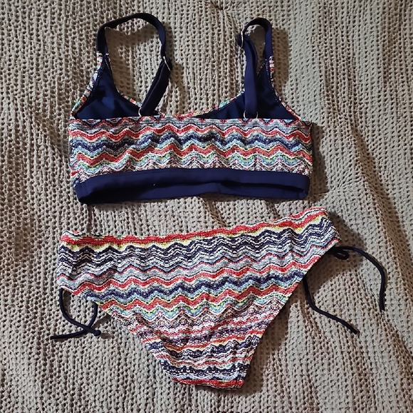 Mossimo Bikini Set Size M Colorful Tribal Print Tie Side Bottoms - Picture 5 of 8